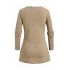 Women Outfit Colorblock Bowknot Faux Twinset Top and Flare Jeans Set - café lumière S | US 4