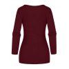 Gothic Women Outfit Solid Color O-ring Cut Out Top and Grommet Pants Set - Rouge foncé S | US 4