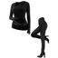 Gothic Women Outfit Solid Color O-ring Cut Out Top and Grommet Pants Set - Rouge foncé S | US 4