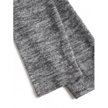 Colorblock Cable Knit Dress Space Dye Lace Up Buckle Mini Dress