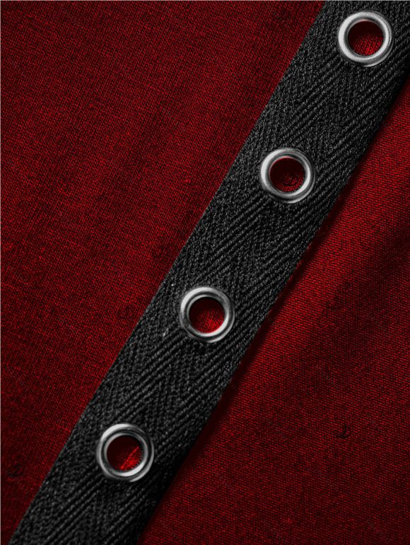 Women Outfit Lace Up Cinched Hoodie Top and Grommet Leggings Set - Rouge Vineux S | US 4