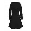 Robe à capuche à imprimé sapin de Noël et nuit étoilée, à lacets et manches longues - Noir M | US 6
