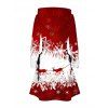 Robe à capuche de Noël à imprimé flocon de neige colorblock Robe à capuche à lacets - Rouge Vineux L | US 8-10
