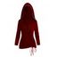 Sweat à capuche à lacets de couleur unie, haut à manches longues et œillets cintré - Rouge Vineux XL | US 12