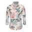 Chemise de vacances pour homme, imprimé floral et feuilles, à manches longues et boutonnée - Rose 5XL