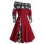 Robe colorblock, robe de Noël, imprimé sapin et flocon de neige, mini-robe trapèze cintrée à manches longues et godets - Vert L