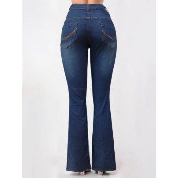 Women Outfit Cut Out Cold Shoulder Long Sleeve Top and Topstitching Flare Jeans Set