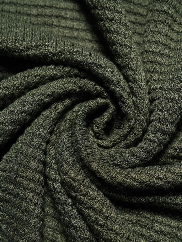 Women Outfit Solid Color Textured Skew Neck Top and Lace Up Flare Jeans Set - Vert Armée S | US 4