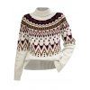 Pull à imprimé géométrique vintage, col roulé, manches longues - Blanc S | US 4