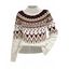 Pull à imprimé géométrique vintage, col roulé, manches longues - Blanc S | US 4