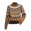 Pull à imprimé géométrique vintage, col roulé, manches longues - Blanc S | US 4