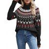 Pull à imprimé géométrique vintage, col roulé, manches longues - Noir M | US 6