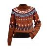 Pull à imprimé géométrique vintage, col roulé, manches longues - Rouge brique XL | US 10