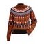 Pull à imprimé géométrique vintage, col roulé, manches longues - Blanc S | US 4