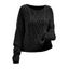 Pull en maille torsadée de couleur unie, pull à manches longues et épaules tombantes - café L | US 8