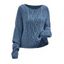 Pull en maille torsadée de couleur unie, pull à manches longues et épaules tombantes - café L | US 8