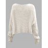 Pull en maille torsadée de couleur unie, pull à manches longues et épaules tombantes - Abricot M | US 6