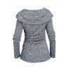 Haut asymétrique Space Dye à manches longues et faux boutons repliables avec anneau en O - Gris Clair S | US 4