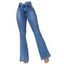Jean évasé taille haute avec poches et braguette zippée - Bleu Toile de Jean L | US 8