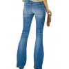 Jean évasé taille haute avec poche et braguette boutonnée, pantalon long en denim - Bleu Toile de Jean S | US 4