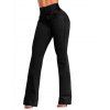 Jean push-up évasé avec poches à boutons élastiques et pantalon long en denim - Noir L | US 8