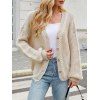 Pull cardigan texturé de couleur unie, ouvert sur le devant, épaules tombantes - Abricot XL | US 10