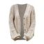 Pull cardigan texturé de couleur unie, ouvert sur le devant, épaules tombantes - Abricot XL | US 10