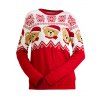 Pull de Noël colorblock ours avec chapeau imprimé flocon de neige haut à manches longues - Rouge M | US 6