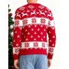 Pull de Noël pour homme, haut à manches longues, imprimé élan et flocon de neige, colorblock - Rouge XXL | US 12