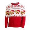 Pull de Noël pour homme, motif ours colorblock avec chapeau et haut imprimé flocon de neige - Rouge XXL | US 12