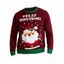 Pull de Noël pour homme, colorblock, imprimé Père Noël et flocons de neige, haut à manches longues - Rouge foncé XXL | US 12