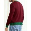 Pull de Noël pour homme, colorblock, imprimé Père Noël et flocons de neige, haut à manches longues - Rouge foncé XXL | US 12