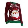 Pull de Noël à manches longues et imprimé Père Noël et flocons de neige - Rouge foncé XXL | US 12