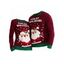 Christmas Couple Outfit Colorblock Santa Claus Letter Snowflake Print Couple Sweater - Rouge foncé S | US 4