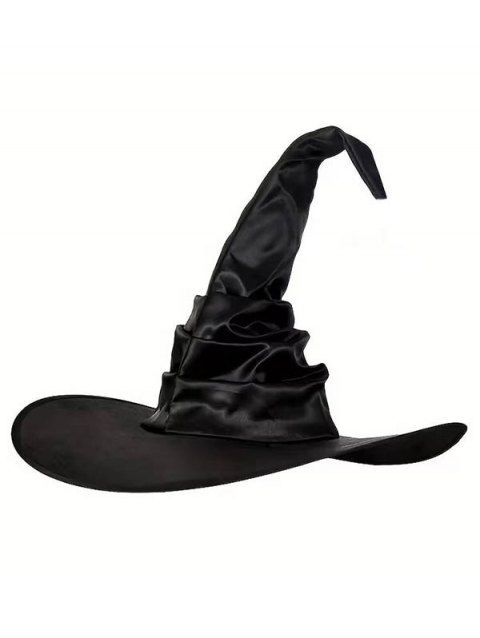 Chapeau de sorcier en satin froissé pour Halloween