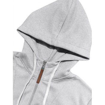 Men's Hoodie Top Topstitching Half Zipper Drawstrings Hooded Top