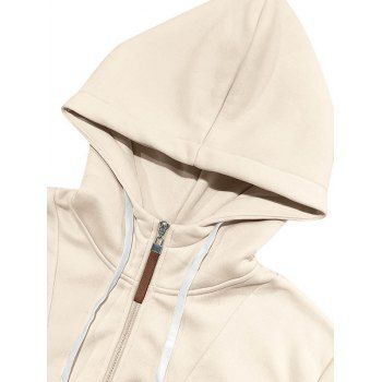 Men's Hoodie Top Topstitching Half Zipper Drawstrings Hooded Top