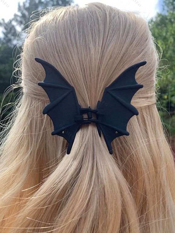 Accessoire pour cheveux chauve-souris à griffes gothiques d'Halloween - Noir 