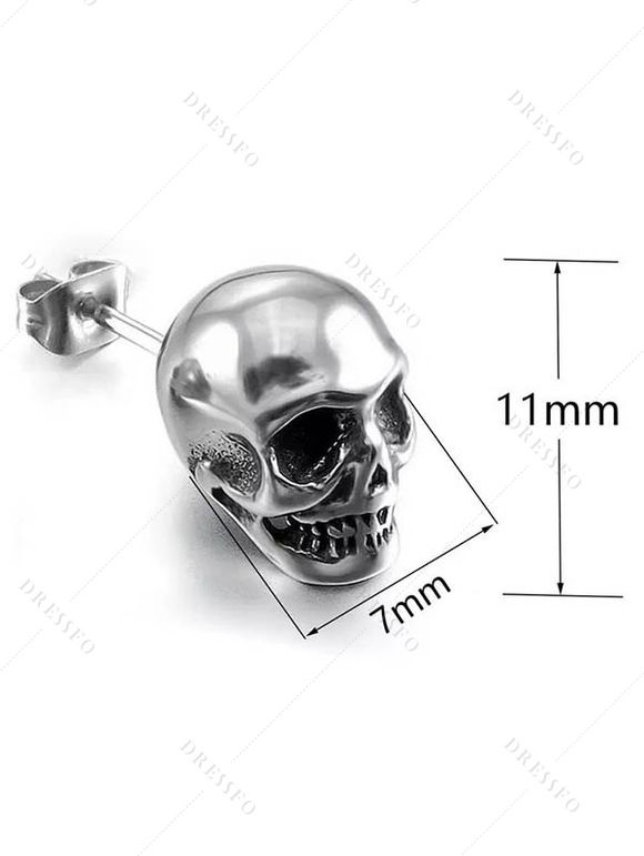2 paires de boucles d'oreilles à tige Halloween, boucles d'oreilles gothiques tête de mort - multicolor A 