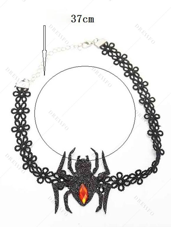Accessoires de cosplay d'Halloween Serre-tête chauve-souris rose Ensemble tour de cou araignée - Noir 