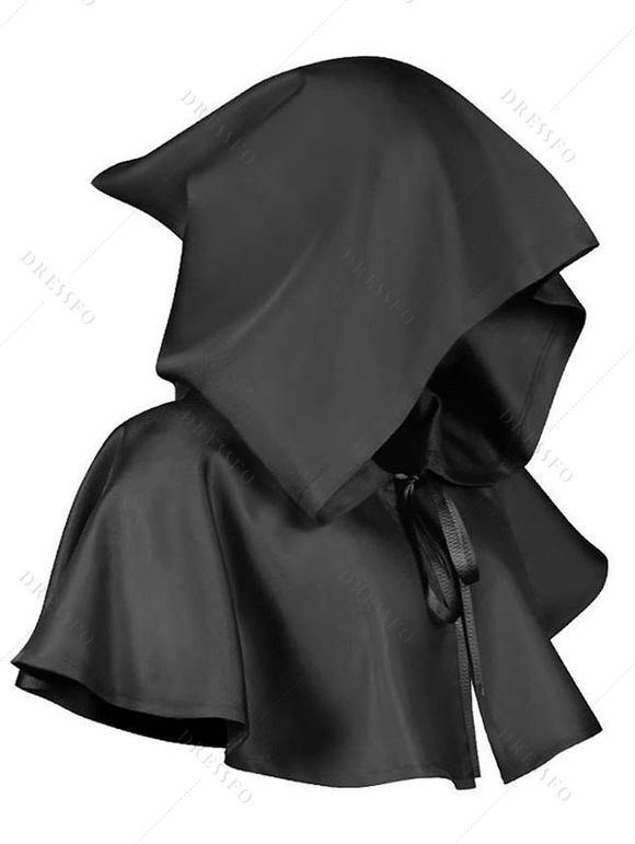 Cape de fête cosplay d'Halloween de couleur unie - Noir 