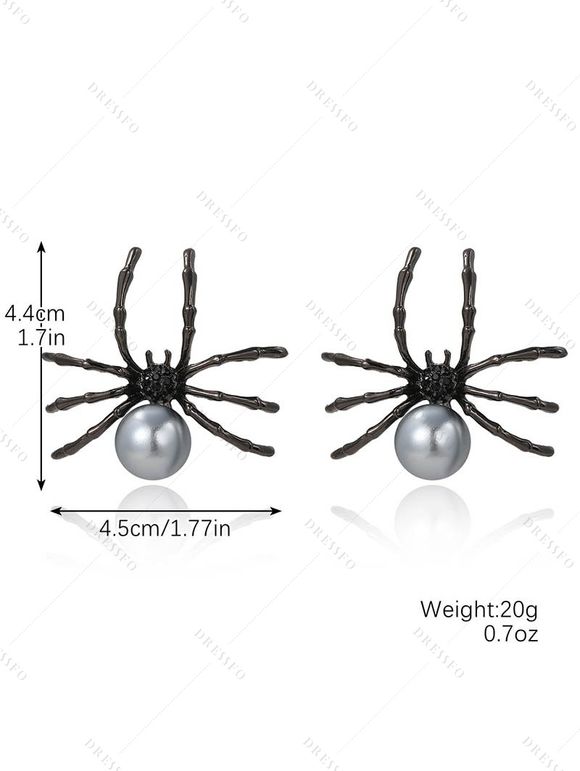 Boucles d'oreilles gothiques Halloween Boucles d'oreilles géométriques araignées - Noir 