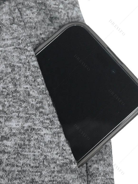 Pantalon chiné pour homme avec cordon de serrage et poches à nouer à la cheville - Gris Clair XXXL