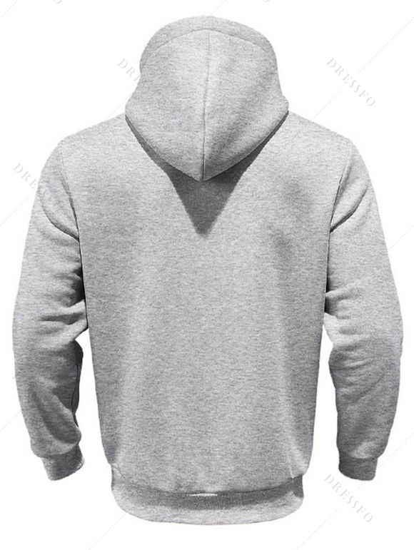 Sweat à capuche pour homme avec surpiqûres et cordons de serrage - Gris Clair XXXL
