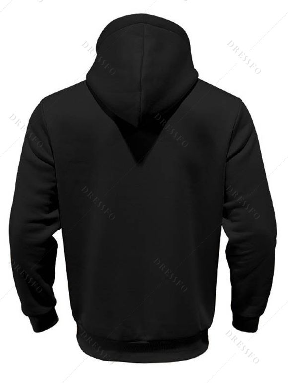 Sweat à capuche pour homme avec surpiqûres et cordons de serrage - Noir XXXL