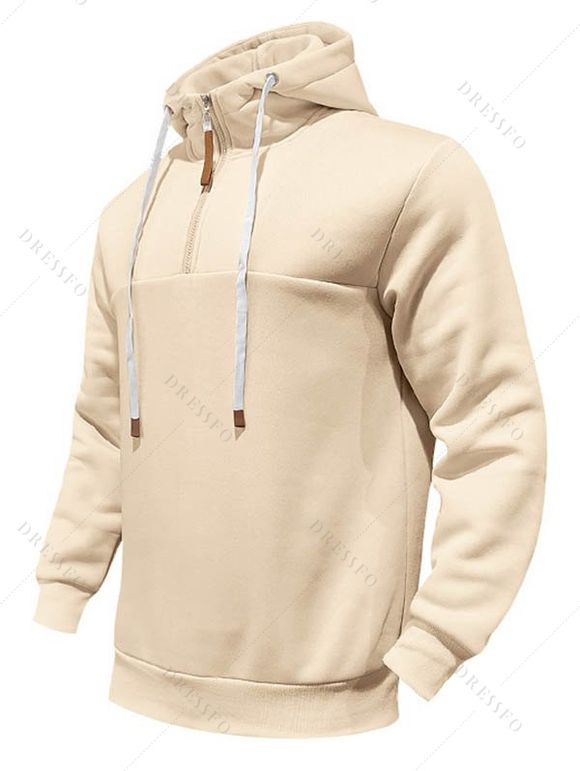 Sweat à capuche pour homme avec surpiqûres et cordons de serrage - café lumière XXXL