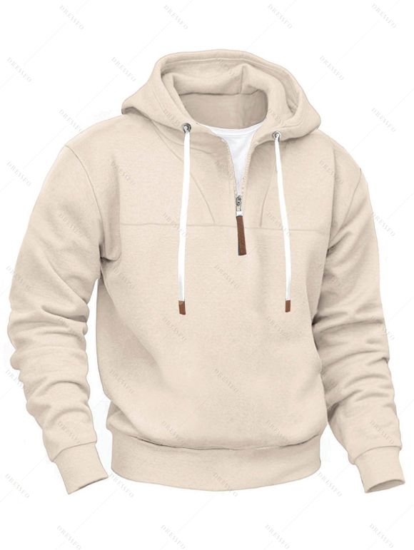 Sweat à capuche pour homme avec surpiqûres et cordons de serrage - café lumière XXXL