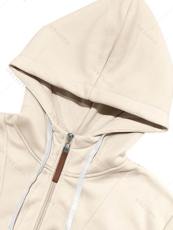 Sweat à capuche pour homme avec surpiqûres et cordons de serrage - café lumière XXXL