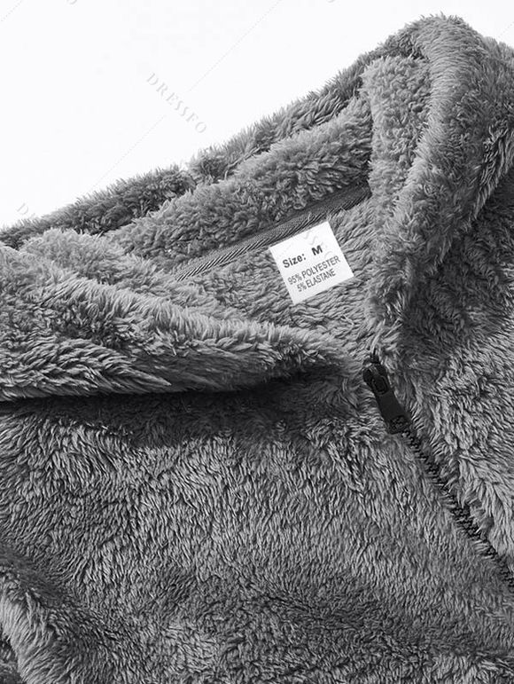 Manteau à capuche uni pour homme, avec poche zippée et manches longues - Gris XXXL