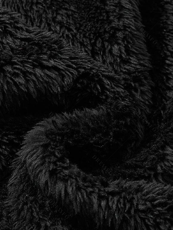 Manteau à capuche uni pour homme, avec poche zippée et manches longues - Noir XXXL